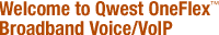 Welcome to Qwest OneFlex? Broadband Voice/VoIP